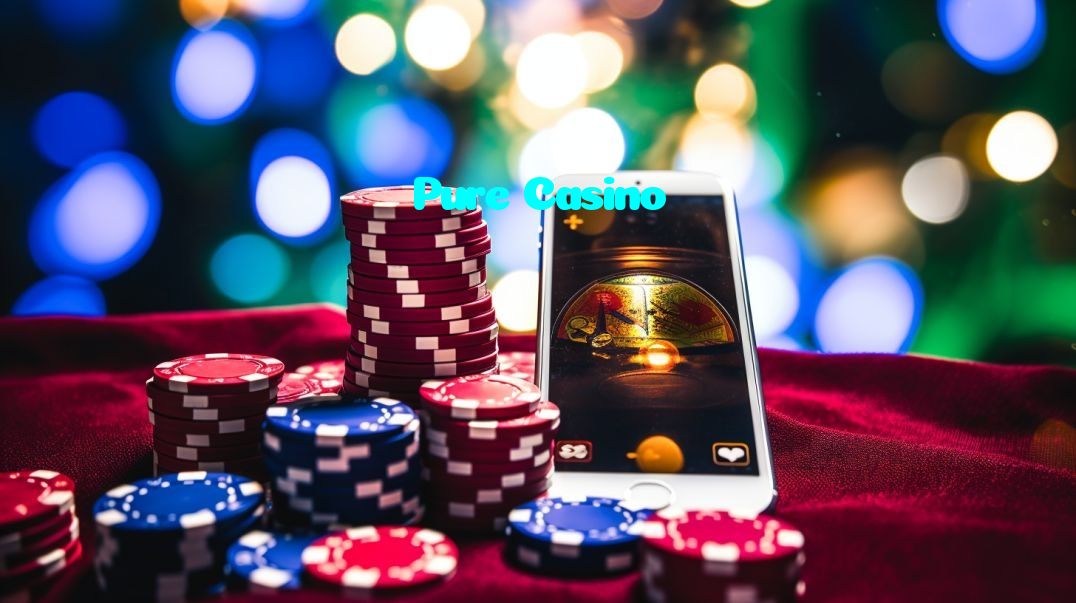 Pure Casino casino presented on mobile device in Pakistan with slots and live games